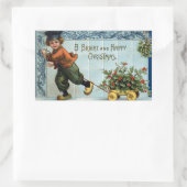 Dutch Boy Vintage Kerstmis Rechthoekige Sticker (Tas)