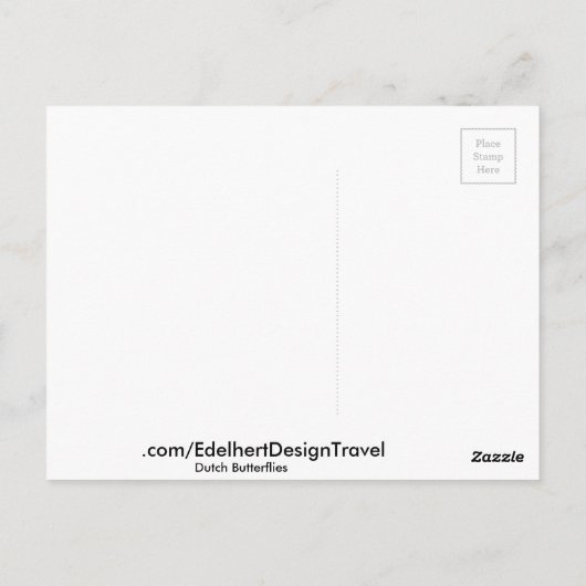 Dutch Butterflies Blue Happy Birthday Briefkaart (Achterkant)