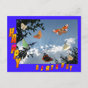 Dutch Butterflies Blue Happy Birthday Briefkaart