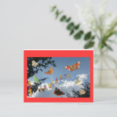 Dutch Butterflies Red Happy Birthday Briefkaart (Staand voorkant)