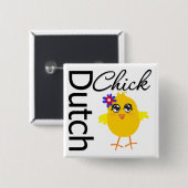 Dutch Chick Vierkante Button 5,1 Cm (Voorkant /achterkant)