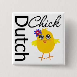 Dutch Chick Vierkante Button 5,1 Cm