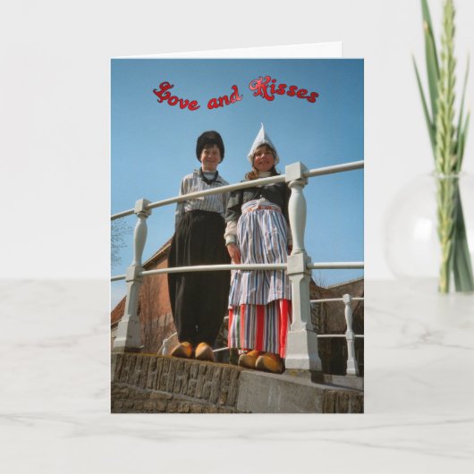 Dutch children in national pak kaart (Voorkant)