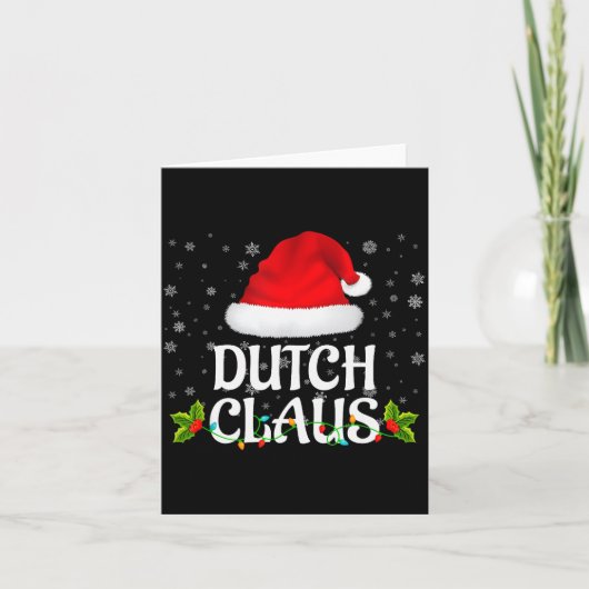Dutch Claus Christmas Lights Santa Pajama Family M Kaart (Voorkant)