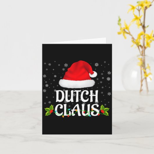 Dutch Claus Christmas Lights Santa Pajama Family M Kaart (Gele Bloem)