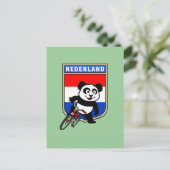 Dutch Cycling Panda Briefkaart (Staand voorkant)