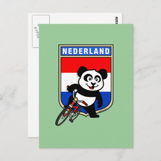 Dutch Cycling Panda Briefkaart (Voorkant / Achterkant)