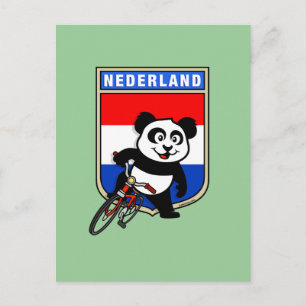 Dutch Cycling Panda Briefkaart