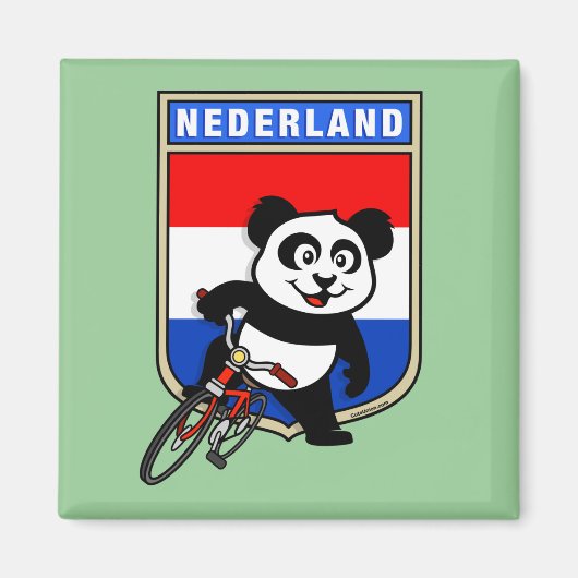Dutch Cycling Panda Magneet (Voorkant)
