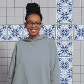 Dutch Delft Blue Daisy Repro Backsplash Kitchen Tegeltje