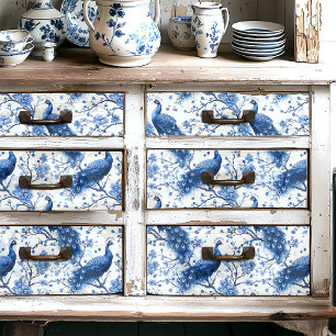 Dutch Delfts  Blauw Bloemen Pauw Decoupage Tissuepapier