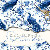 Dutch Delfts  Blauw Bloemen Pauw Decoupage Tissuepapier
