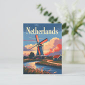 Dutch Delight: Omhels Windmolen Magic Nederland Briefkaart (Staand voorkant)