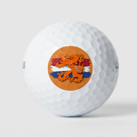 Dutch Flag Oranje Leeuw Team Holland Golfer Golfballen (Voorkant)