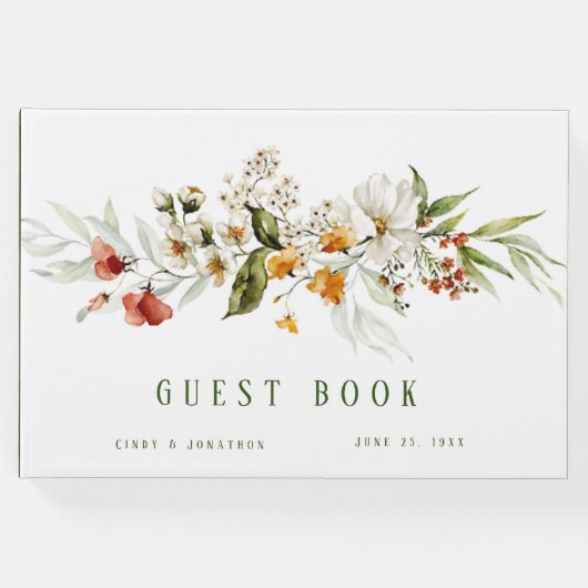 Dutch Florals Bruiloft Gastenboek (Voorkant)
