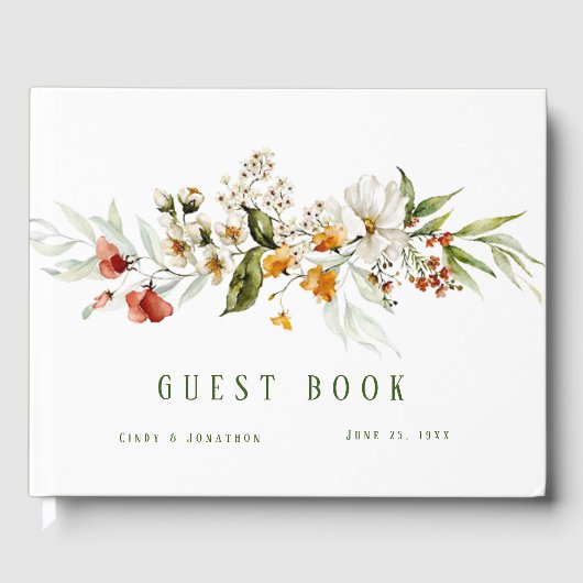 Dutch Florals Bruiloft Gastenboek (Voorkant)