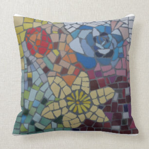 Dutch Flowers Colorful Mosaic Pillow Kussen