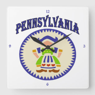 Dutch Girl Clock Vierkante Klok