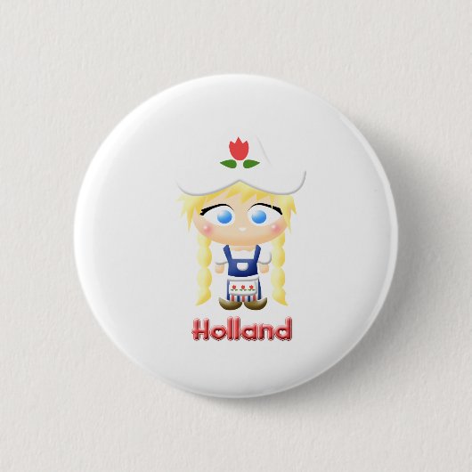 Dutch Girl Ronde Button 5,7 Cm (Voorkant)