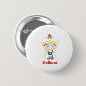 Dutch Girl Ronde Button 5,7 Cm (Voorkant /achterkant)