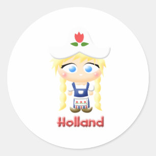 Dutch Girl Ronde Sticker