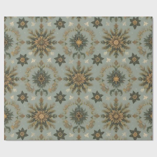 Dutch Golden Glow Christmas Seamless Pattern Cadeaupapier (Vlak)