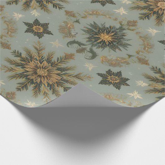 Dutch Golden Glow Christmas Seamless Pattern Cadeaupapier (Hoek)