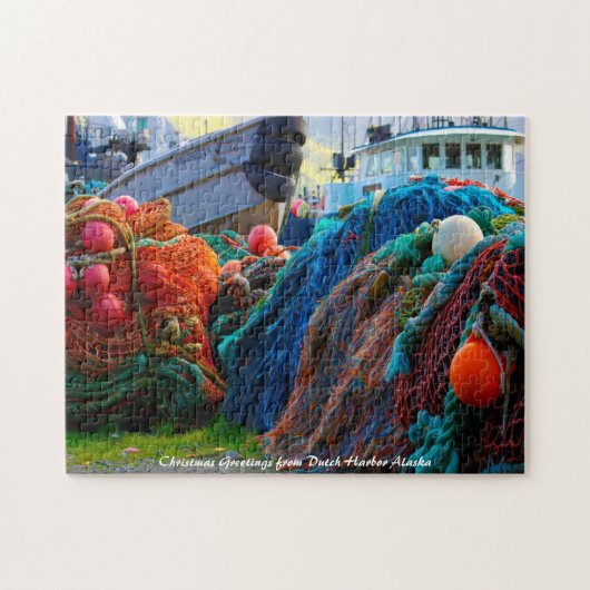 Dutch Harbor Alaska. Kerstgroeten Legpuzzel (Horizontaal)