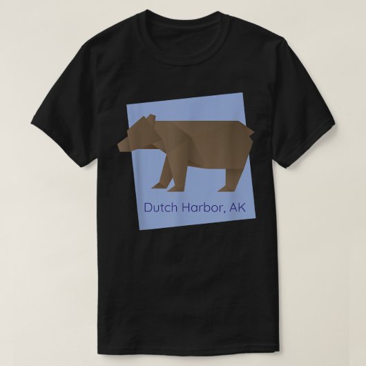 Dutch Harbor Brown Origami Bear Abstract Geometric T-shirt (Design voorkant)