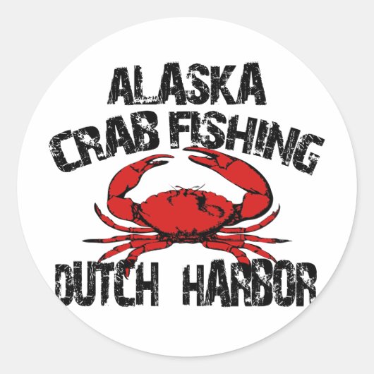Dutch Harbour Alaska Crab Vist Ronde Sticker (Voorkant)