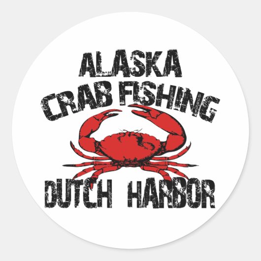 Dutch Harbour Alaska Crab Vist Ronde Sticker (Voorkant)