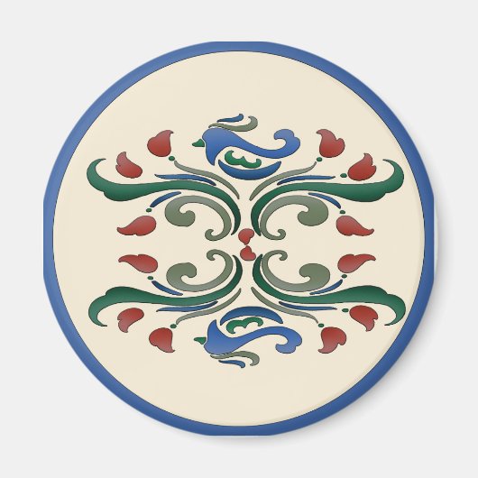 Dutch Hex Sign Vogels Magneet (Voorkant)