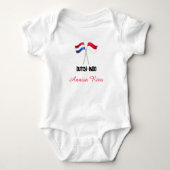Dutch-Indo with Two Flags with Personalized Name Romper (Voorkant)