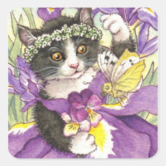Dutch Iris Kitten stickers (Voorkant)