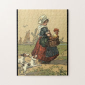 Dutch Lady met hond, Legpuzzel (Verticaal)