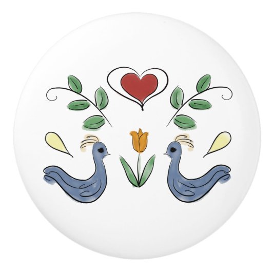 Dutch Love Drawer Pull Keramische Knop (Voorkant)