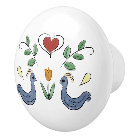 Dutch Love Drawer Pull Keramische Knop (Rechts)