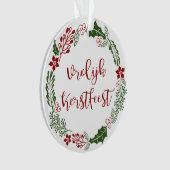 Dutch Merry Kerstmis Wreath, Vrolijk Kerstlijk man Ornament (voorkant)