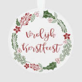 Dutch Merry Kerstmis Wreath, Vrolijk Kerstlijk man Ornament (achterkant)