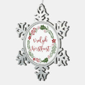 Dutch Merry Kerstmis Wreath, Vrolijk Kerstlijk man Tin Sneeuwvlok Ornament (Rechts)