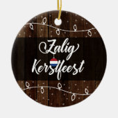 Dutch Merry Kerstmis, Zalige Kerstmis Rustic Keramisch Ornament (Voorkant)
