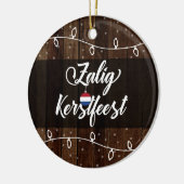 Dutch Merry Kerstmis, Zalige Kerstmis Rustic Keramisch Ornament (Links)