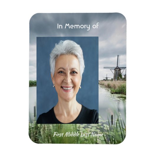 Dutch Netherlands windmill Memorial Keepsake Magneet (Verticaal)