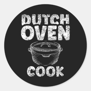 Dutch Oven Cook BBQ Lover Iron Metal Dutch Oven Ronde Sticker