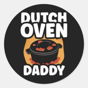Dutch Oven Daddy Metal Iron BBQ Lover Dutch Oven D Ronde Sticker