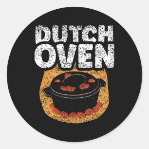 Dutch Oven Lover BBQ Metal Iron Dutch Oven Ronde Sticker