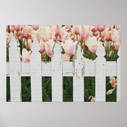 Dutch Pink Tulip Garden Poster (Voorkant)