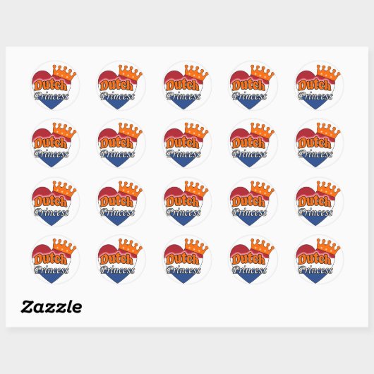 Dutch Princess Ronde Sticker (Vel)
