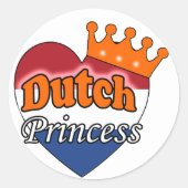 Dutch Princess Ronde Sticker (Voorkant)