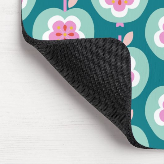 Dutch Retro Apple Blauwgroen Muismat (Hoek)